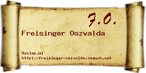 Freisinger Oszvalda névjegykártya